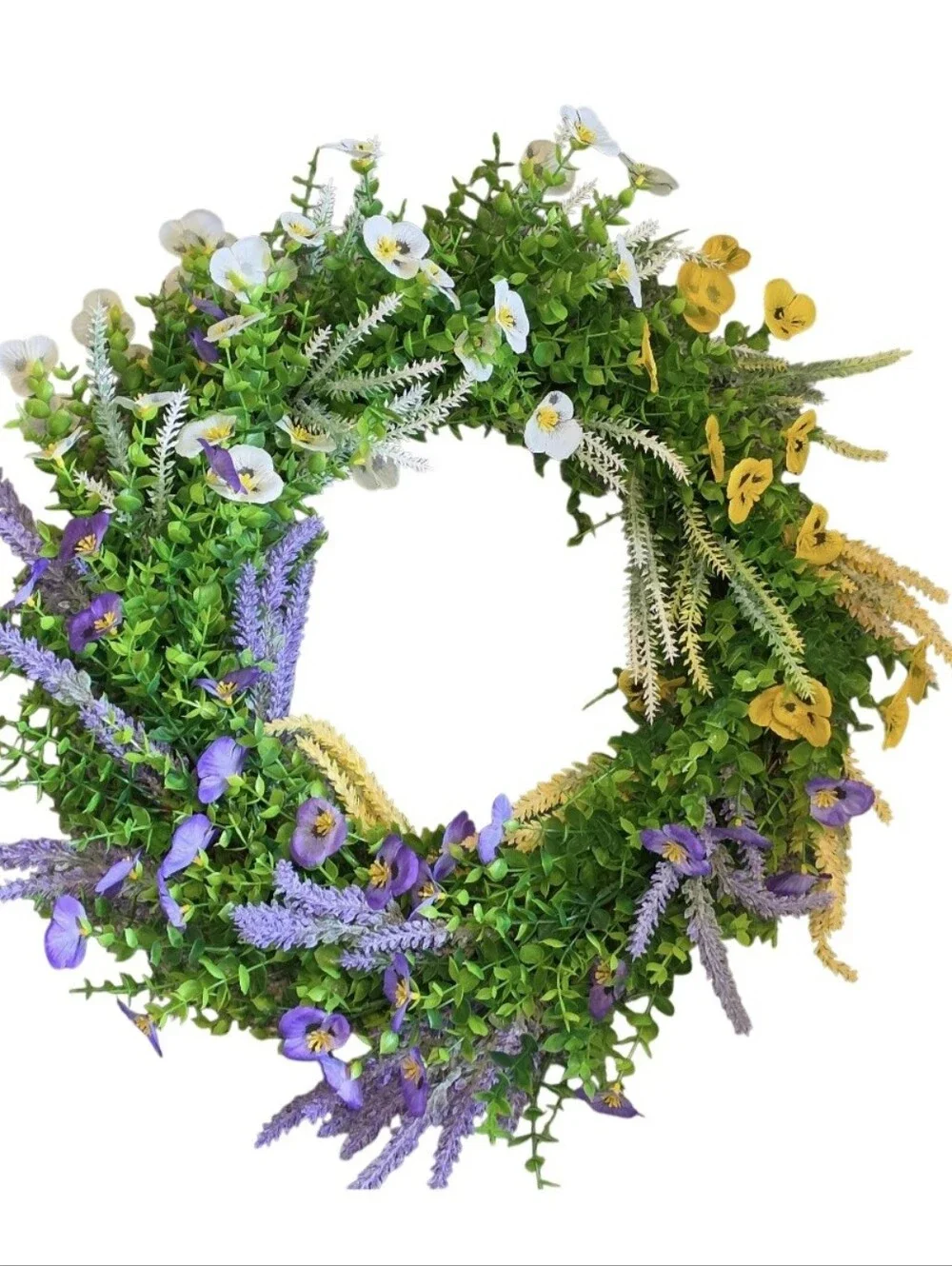 Spring Lavender & Yellow Floral Wreath by taralynnboutik